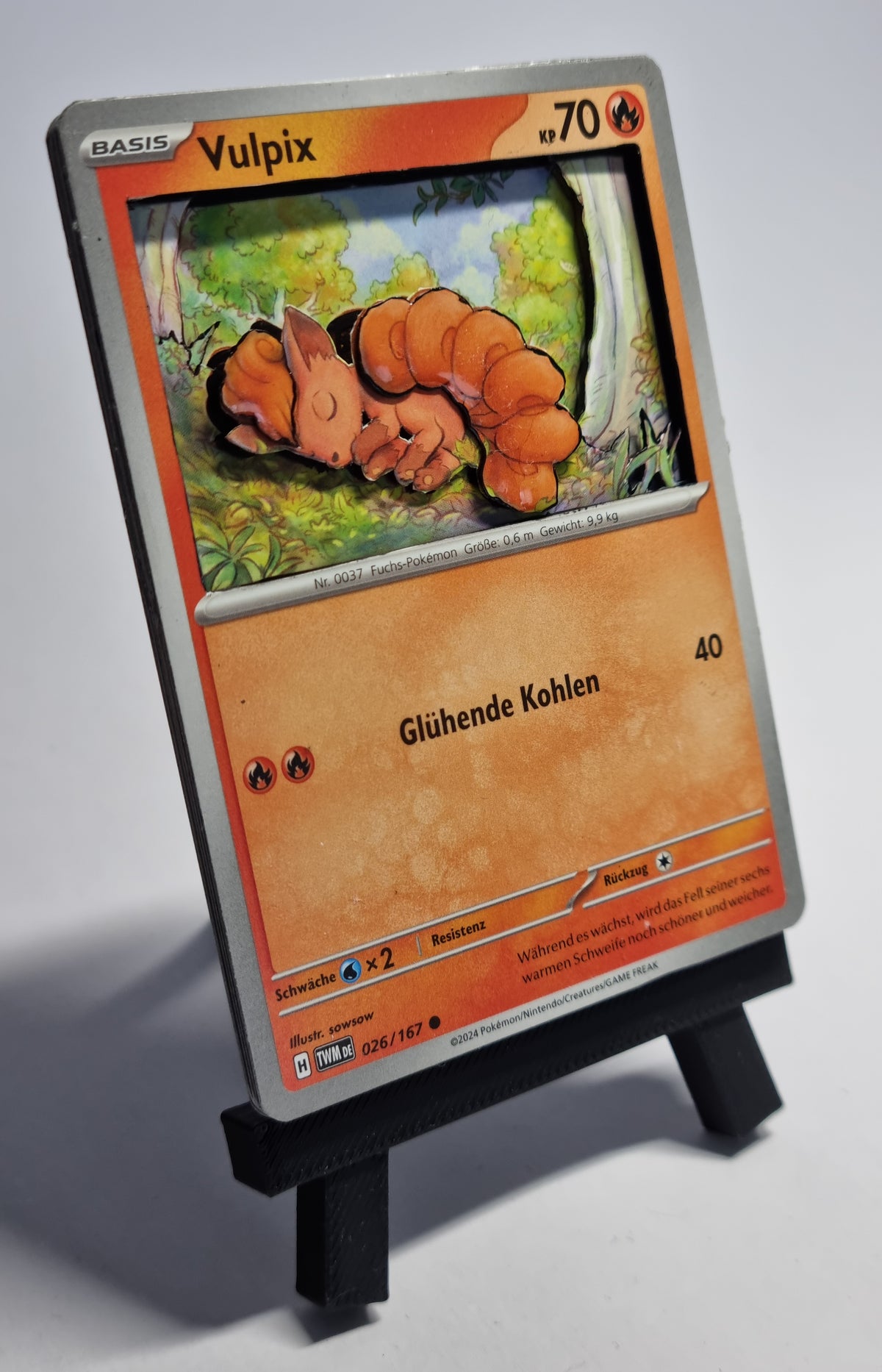 Shadowbox Pokémon TCG – [Vulpix] | Handmade Art