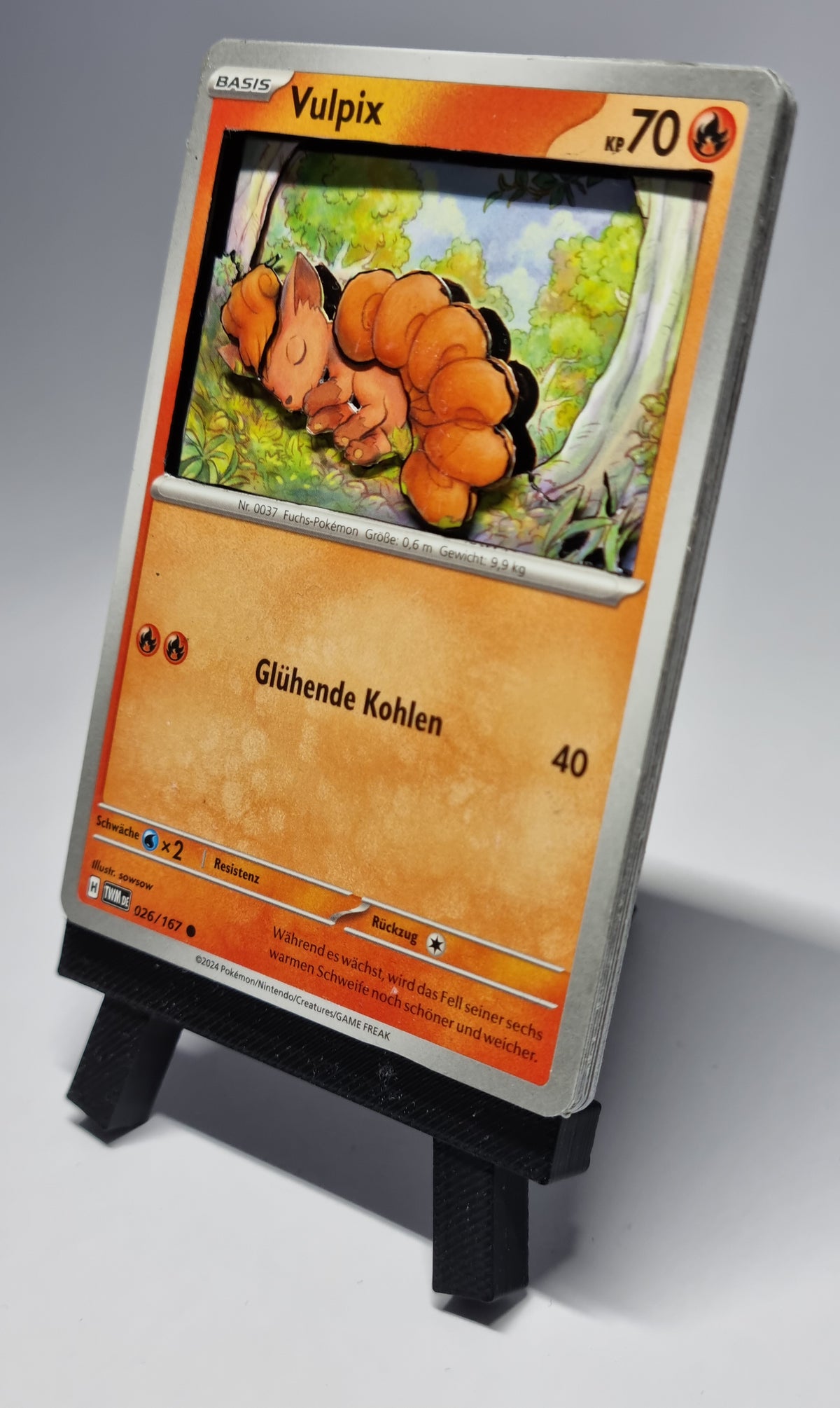 Shadowbox Pokémon TCG – [Vulpix] | Handmade Art